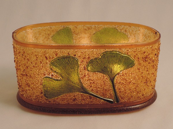 Oval Votive w/ Ginkgo