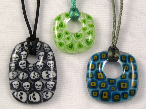 Pillow Pendants with Millefiori