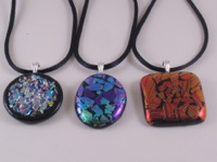 Dichroic Frit and Shard Pendants